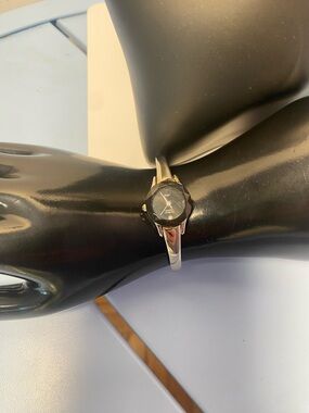 Armitron Diamond “Now” Women’s Gold Tone Bangle Watch Black Dial Quartz